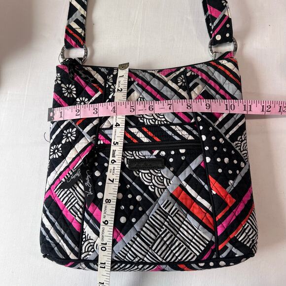 Vera Bradley Zebra Pattern Crossbody Purse & Cosmetic Bag Set Black White Pink - Picture 6 of 9